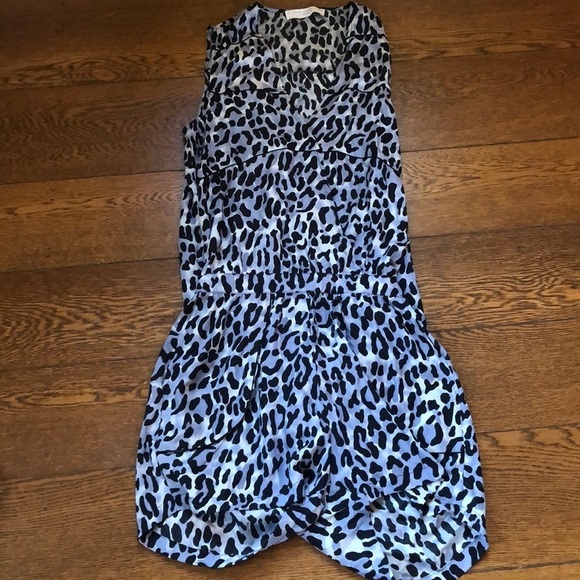 Derek Lam 10 Crosby Intermix Silk Leopard Romper 6